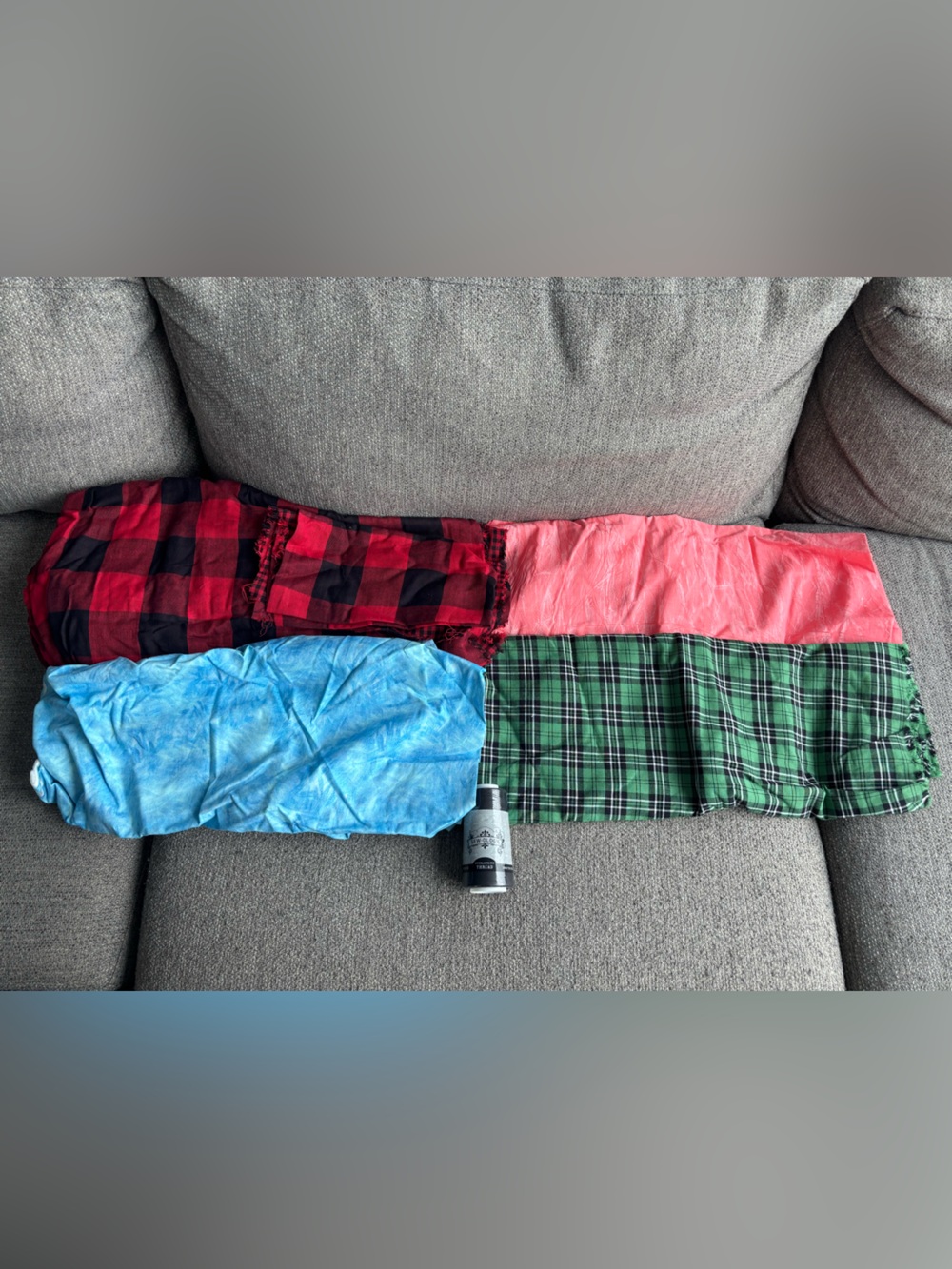 Multi-Pattern Craft Fabric Bundle - Red, Pink, Blue, Green and Yarn